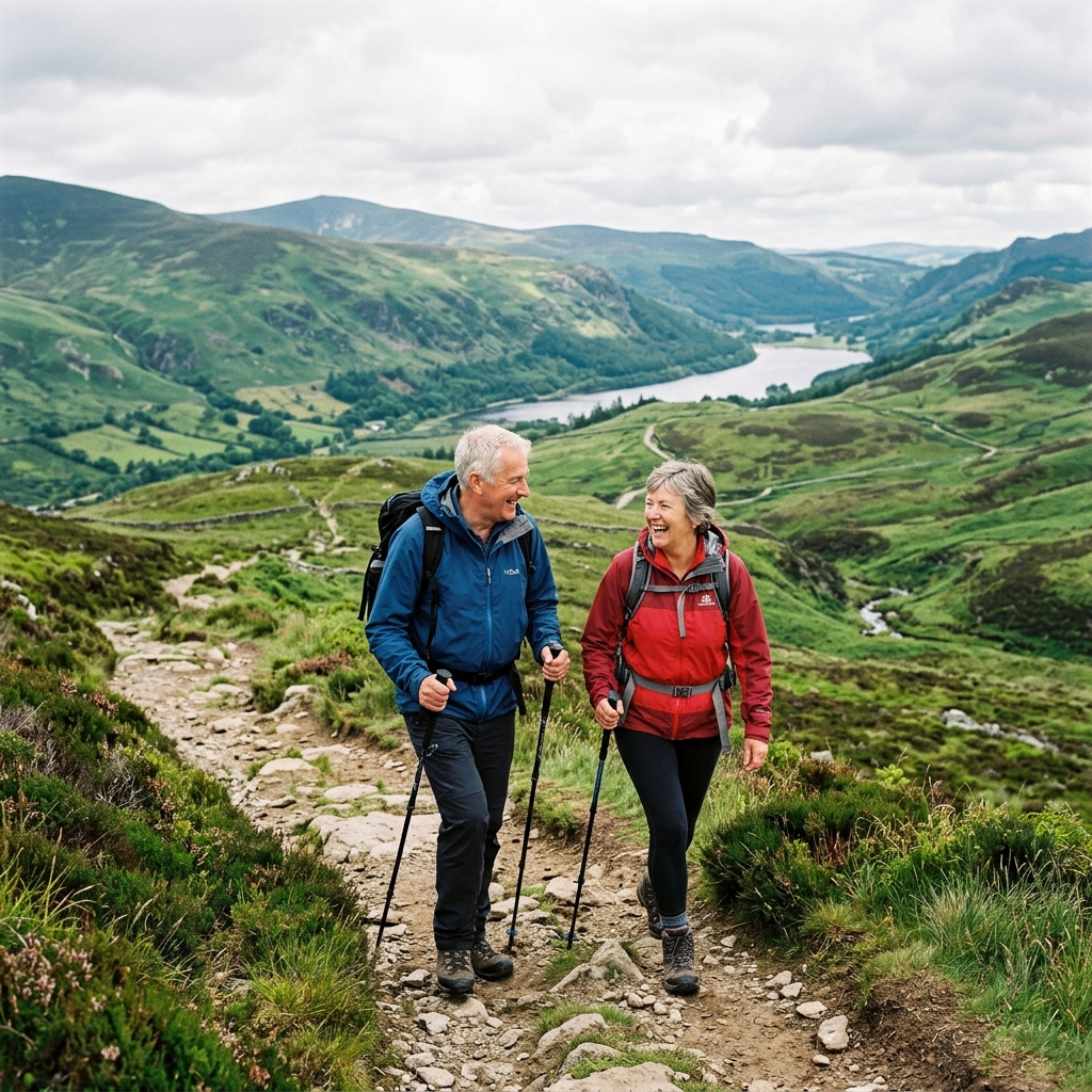 Couple hiking in Ireland